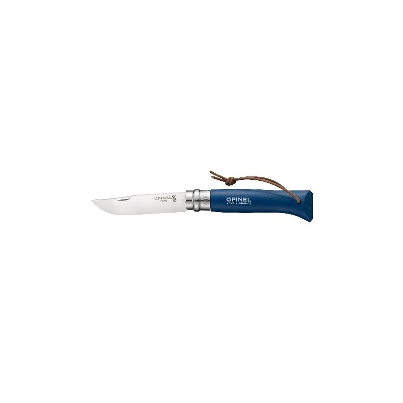 Couteau Opinel N° 8 VRI Bleu Avec Lacet 3 Couteau Opinel N° 8 VRI Bleu Avec Lacet